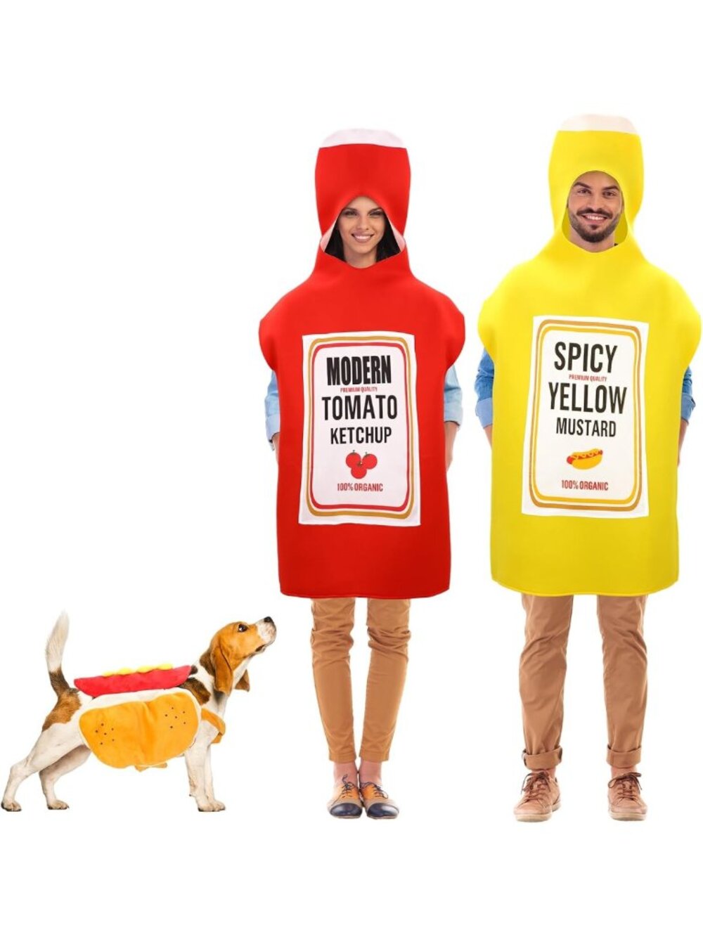 Couple's Ketchup & Mustard Halloween Costumes | Hot Dog Food Cosplay Outfit